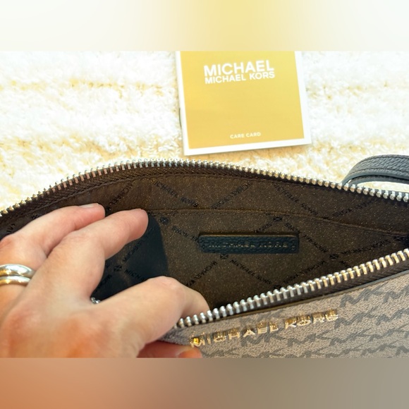 Michael Kors Black and Gray Wristlet Clutch